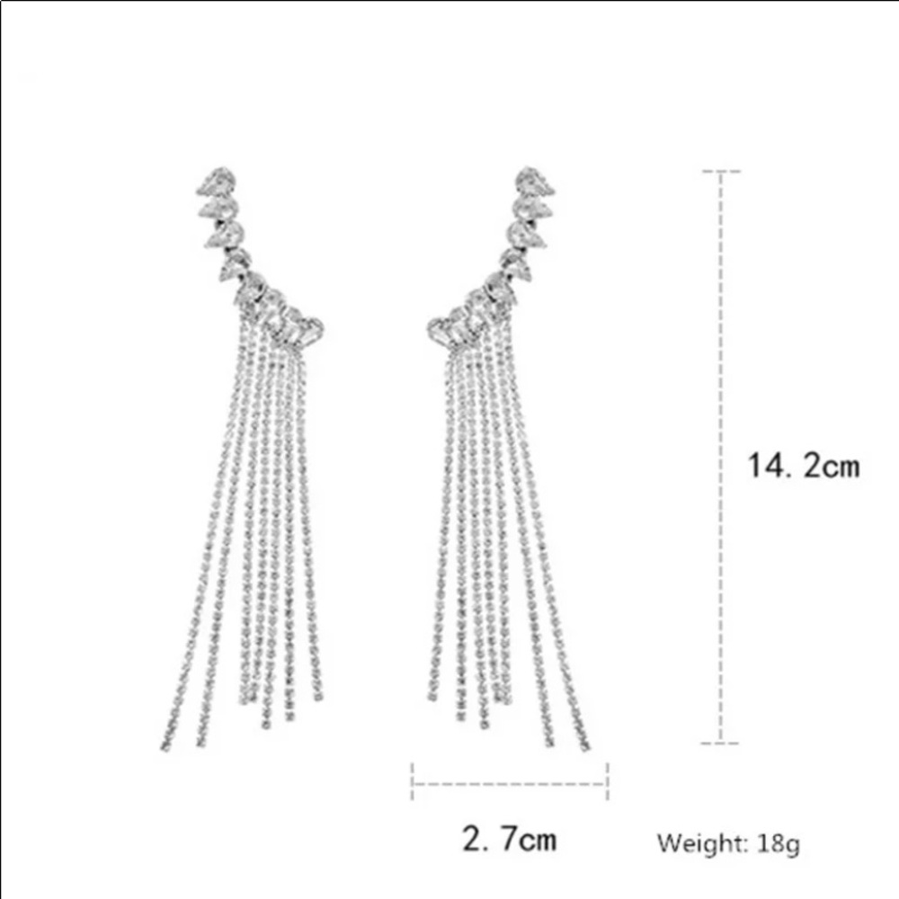 Silver plated CZ Earrings - Picture 5 of 7